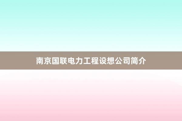 南京国联电力工程设想公司简介